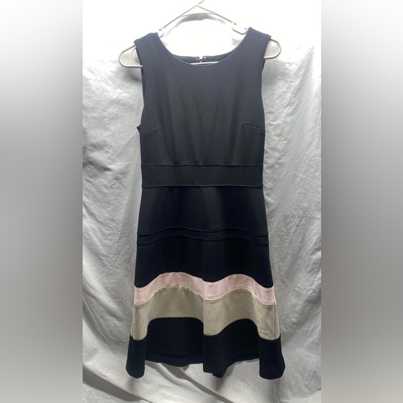 Tommy Hilfiger Scuba Fit Flare A line Dress Pink Black sz 6 - Picture 7 of 10